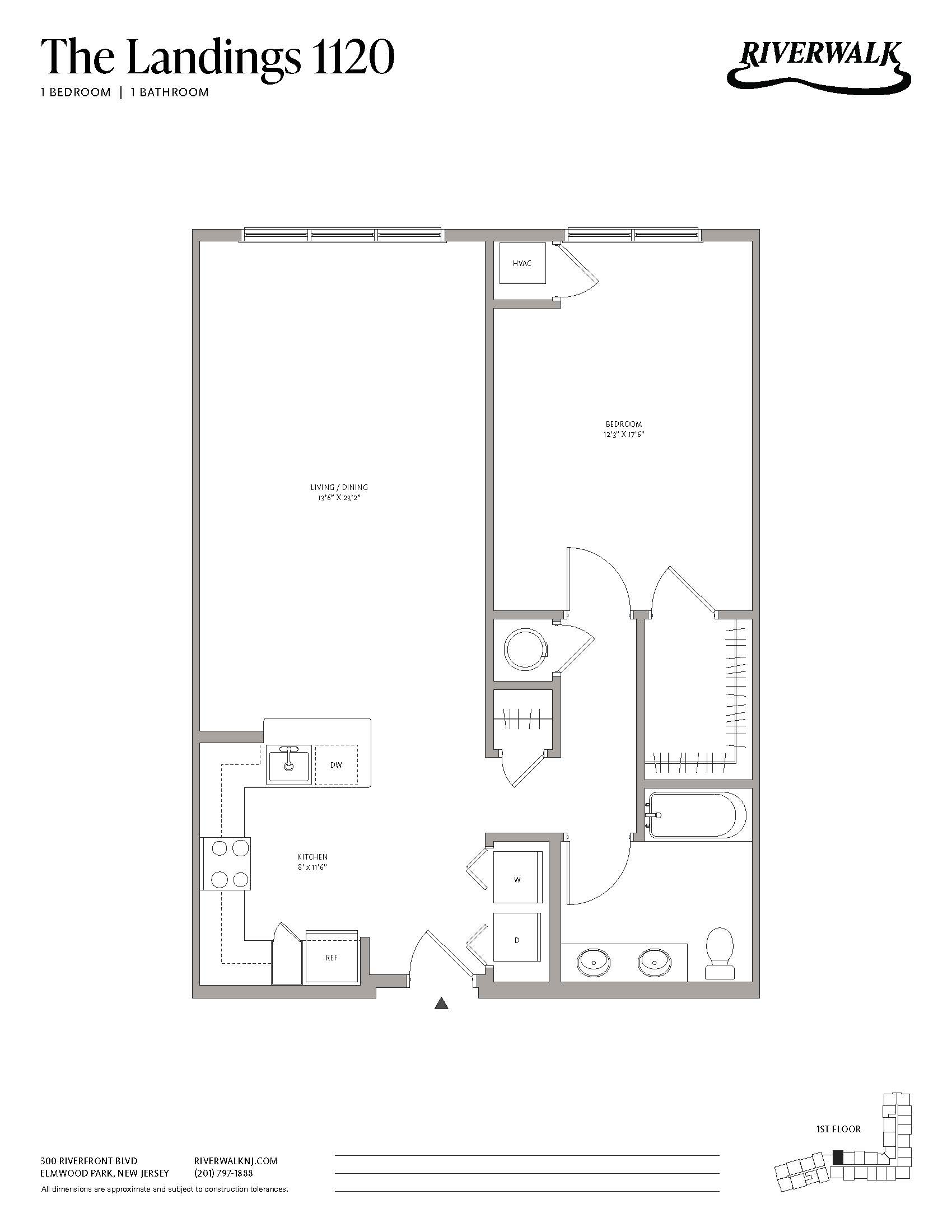 1 Bed / 1 Bath